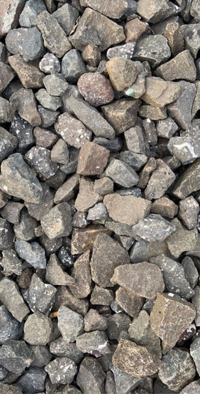 Material granular de color plomo